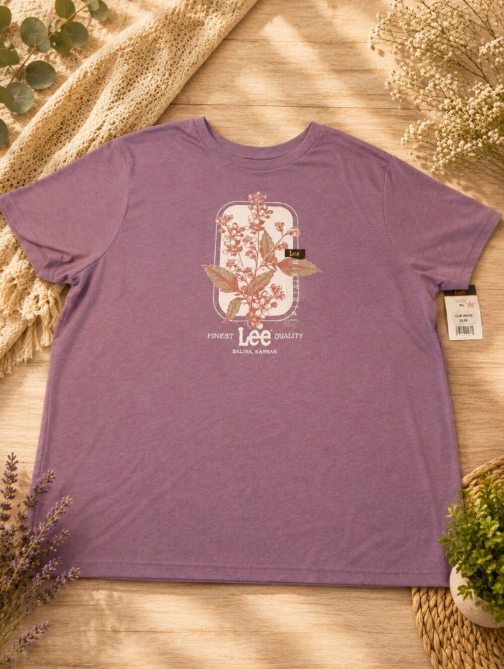 Lee Purple Floral Graphic Tee